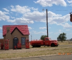 In downtown McLean Texas we found this old restored gas station