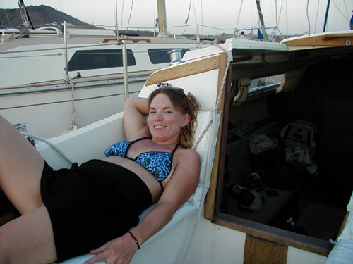 Cheryl! relaxing on the boat